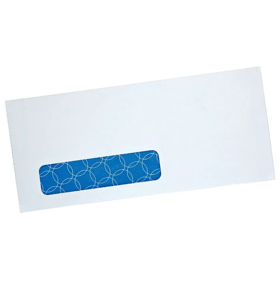 Redi-Strip Security Tinted #10 Business Window Envelopes, 4 1/8" x 9 1/2", White Wove, 500/Box (90119) | Quality Park New