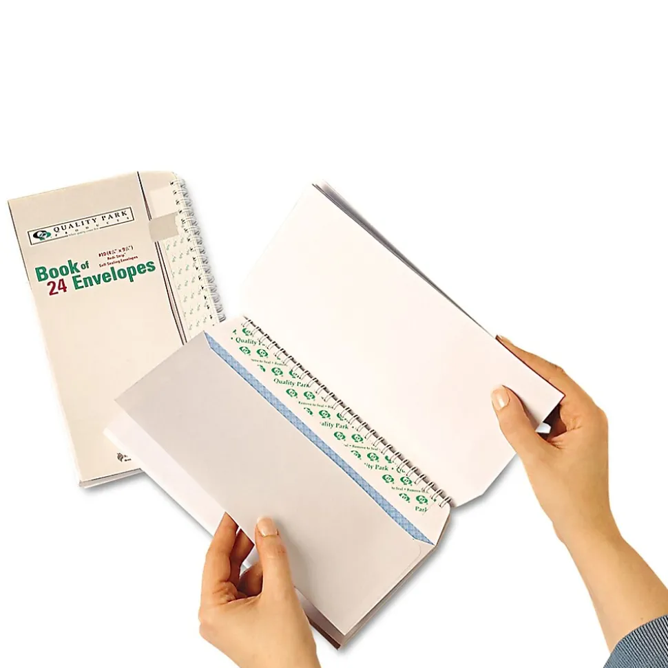 Redi-Strip Self Seal Security Tinted #10 Window Envelope, 4 1/8" x 9 1/2", White, 1000/Carton (QUA90120B) | Quality Park Outlet