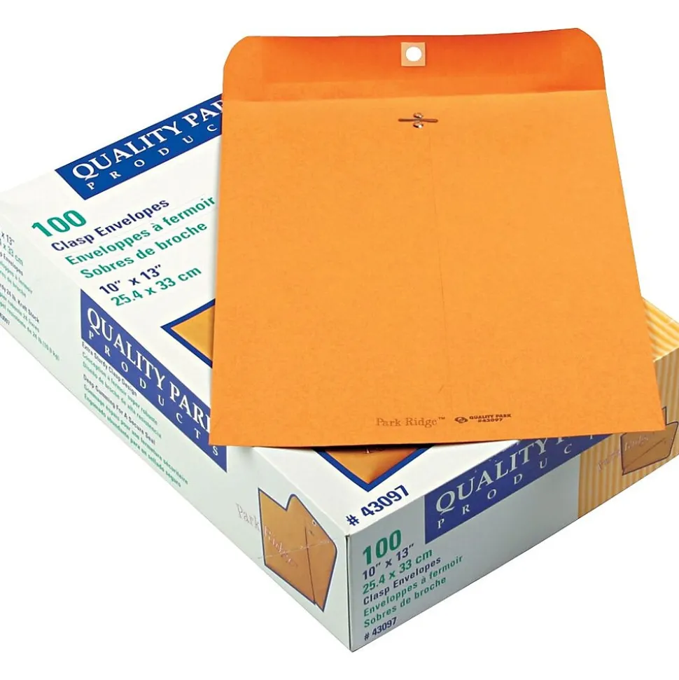 Ridge Clasp Catalog Envelope, 10" x 13", Kraft, 100/Box (43097) | Quality Park Fashion