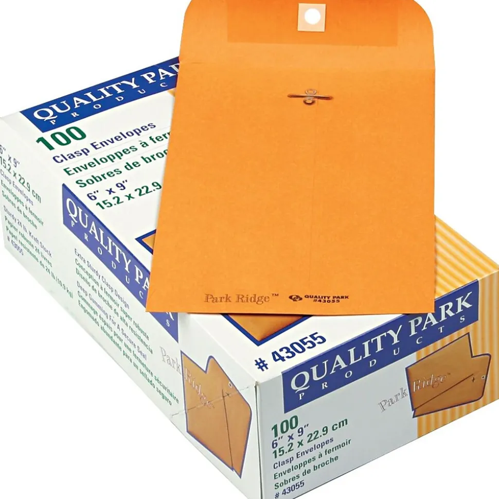 Ridge Kraft Clasp Catalog Envelope, 6" x 9", Kraft, 100/Box (43055) | Quality Park Flash Sale
