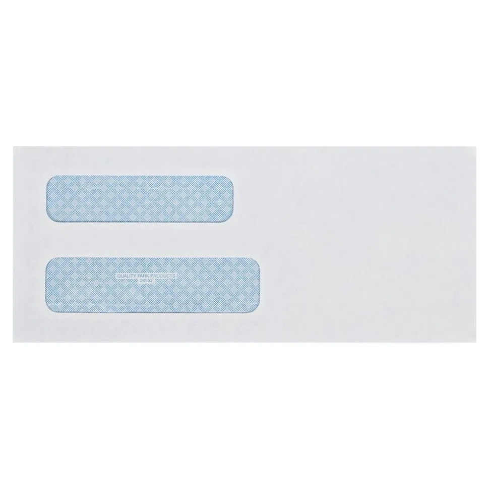 Security Tinted #8 Double Window Envelope 3 5/8" x 8 5/8", White, 500/Box (QUA24532) | Quality Park Discount