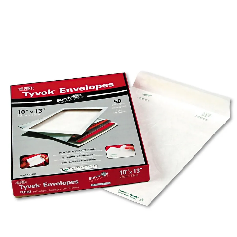 Quality Park Tyvek Catalog Mailers, White, 10" x 13", 50/Box (R1582) | SURVIVOR Sale