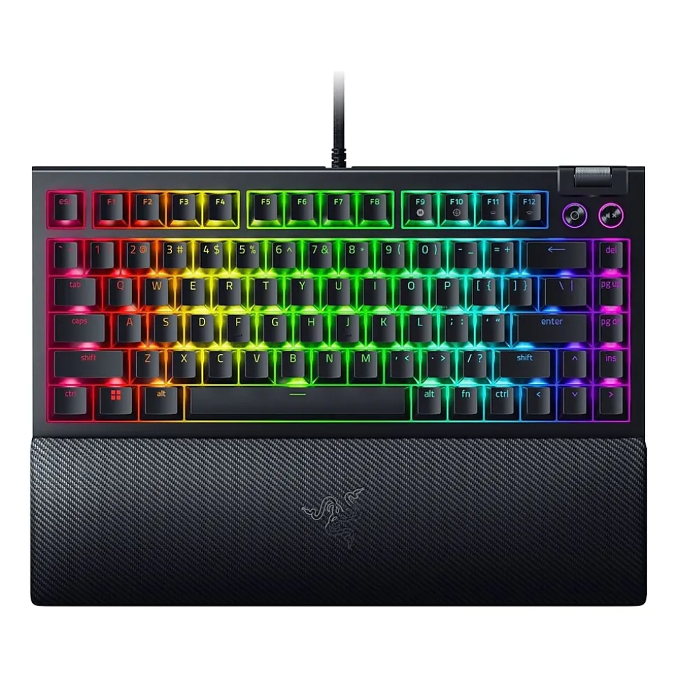 BlackWidow V4 75% Ergonomic Gaming Mechanical Keyboard, Black (RZ03-05000200-R) | Razer New