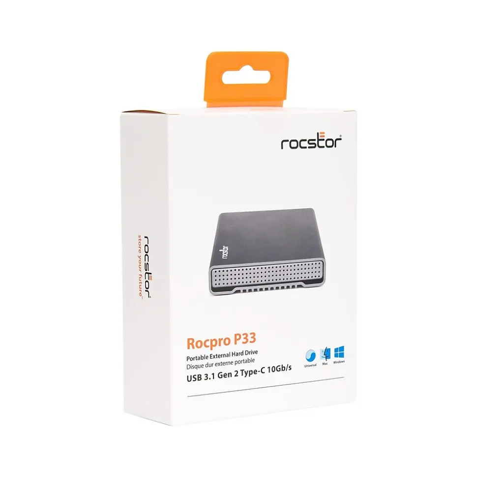Rocpro P33 8TB External USB-Type-C Portable Hard Drive, Space Grey (GP3616-01) | Rocstor Cheap