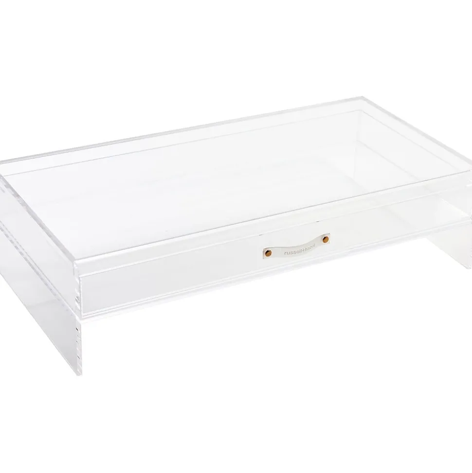 Monitor Stand with Drawer, Clear/Gold (98149) | Russell+Hazel Store