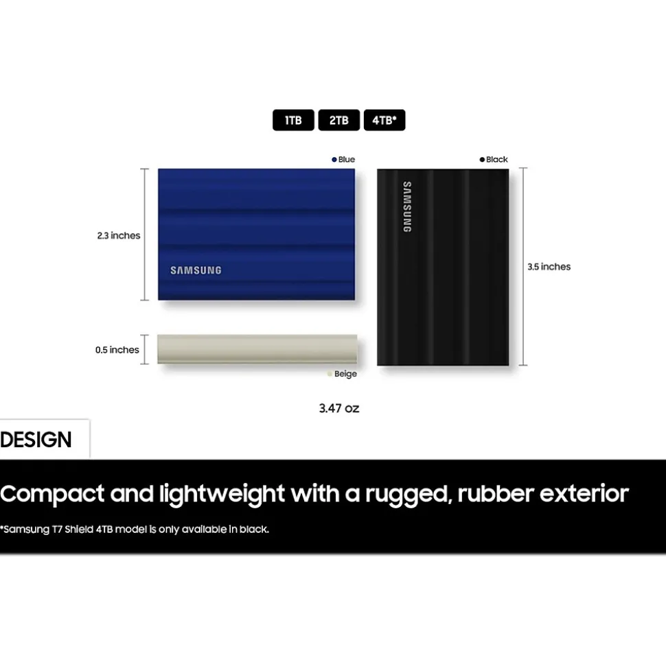 T7 Shield 2TB USB 3.2 External Solid-State Drive (MU-PE2T0S/AM) | Samsung Hot