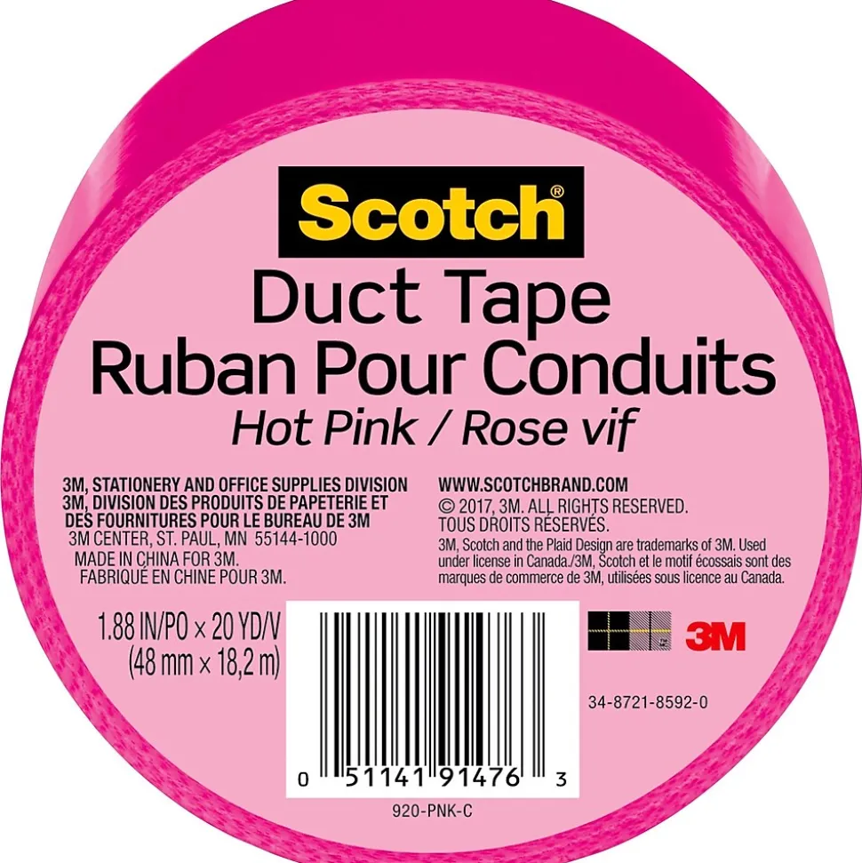 Duct Tape, 1.88" x 20 yds., Pink (920-PNK-C) | Scotch Fashion