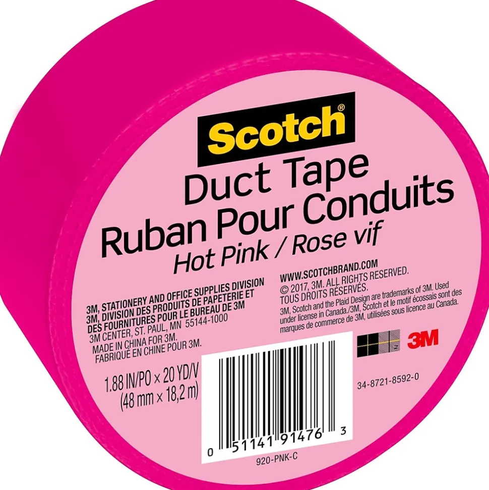 Duct Tape, 1.88" x 20 yds., Pink (920-PNK-C) | Scotch Fashion