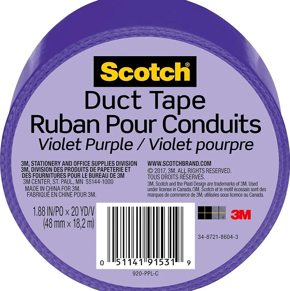 Duct Tape, 1.88" x 20 yds., Purple (920-PPL-C) | Scotch Outlet