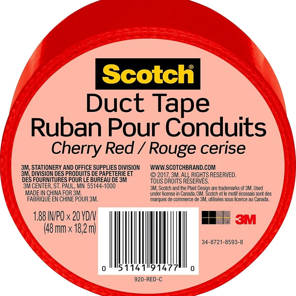 Duct Tape, 1.88" x 20 yds., Red (920-RED-C) | Scotch Shop