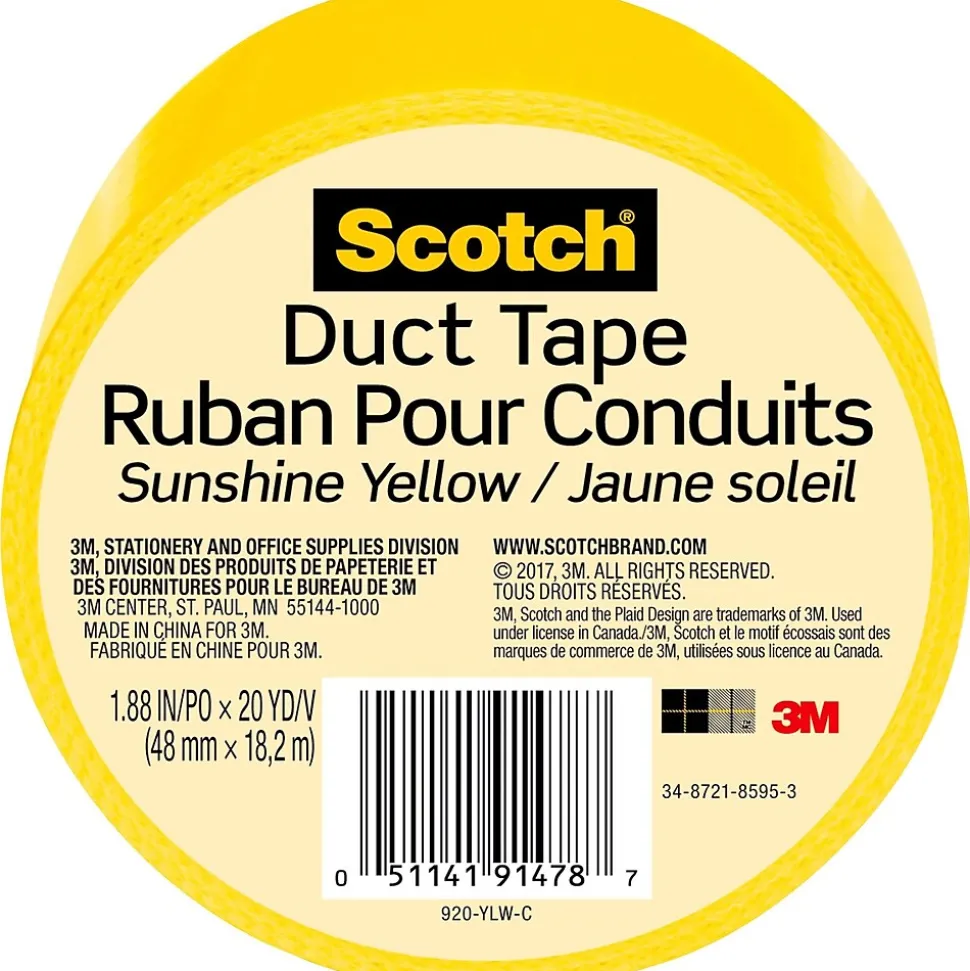 Duct Tape, 1.88" x 20 yds., Yellow (920-YLW-C) | Scotch Best