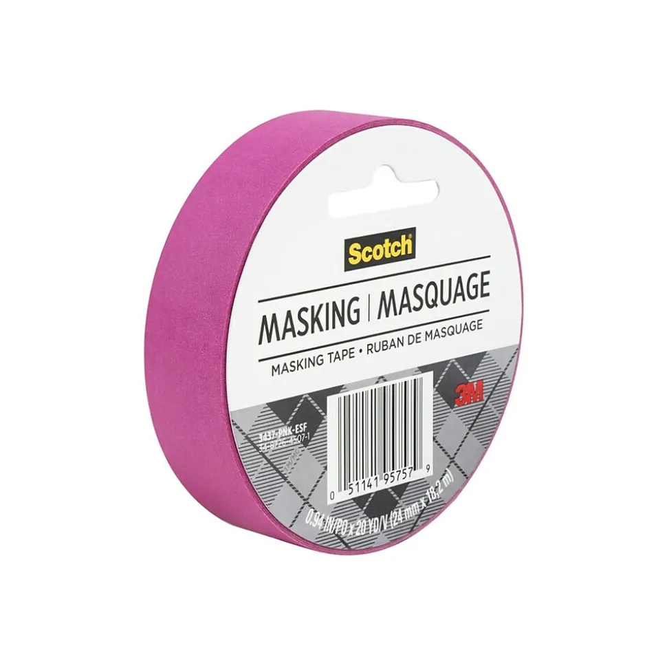 ® Expressions Masking Tape, .94" x 20 yds., Fuchsia (3437-PNK) | Scotch Discount