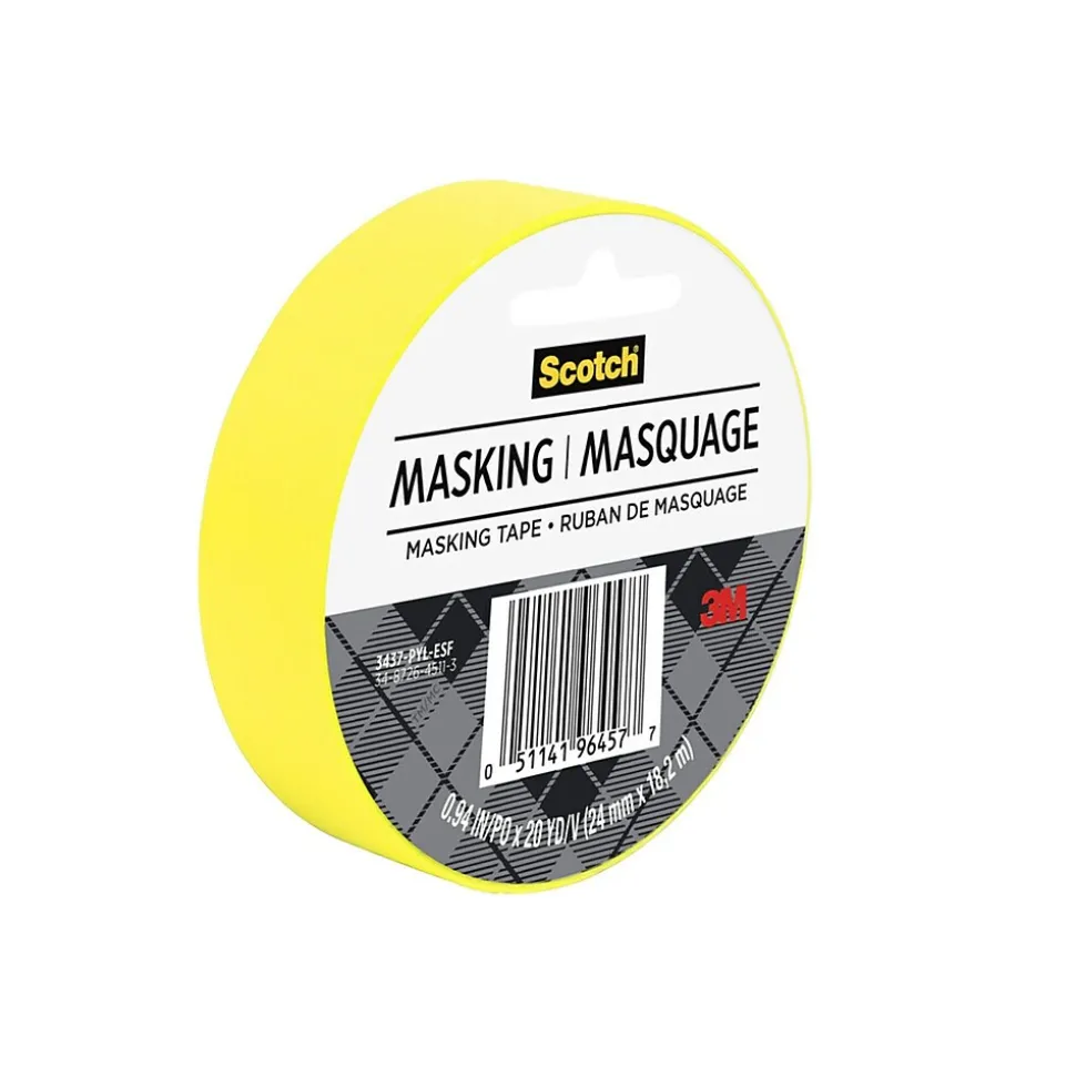 ® Expressions Masking Tape, .94" x 20 yds., Yellow (3437-PYL) | Scotch Outlet