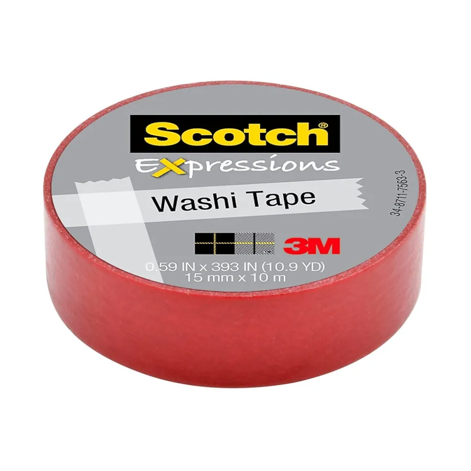 ® Expressions Tape, .59" 393", Red (C314-RED) | Scotch New