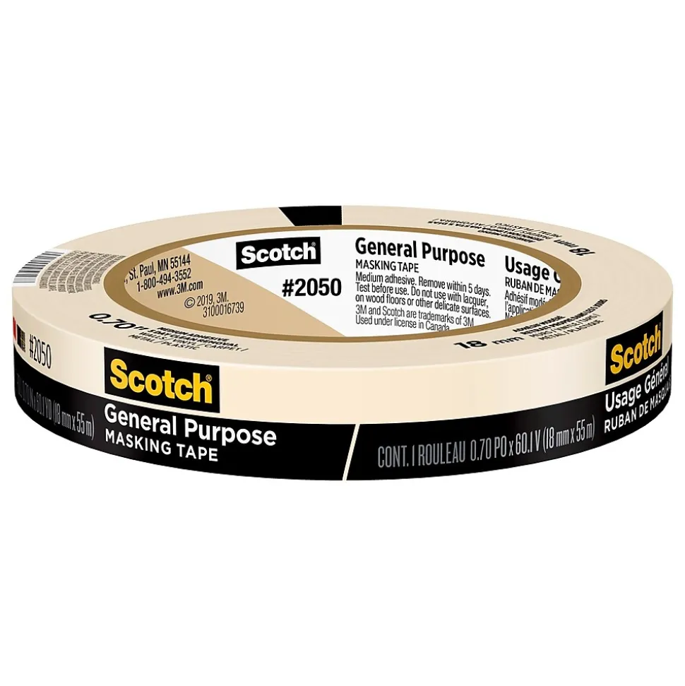 General Purpose Masking Tape, 0.70" x 60.1 yds. (2050-18AP) | Scotch Flash Sale