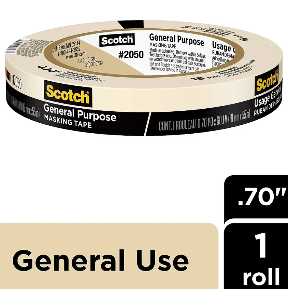 General Purpose Masking Tape, 0.70" x 60.1 yds. (2050-18AP) | Scotch Flash Sale