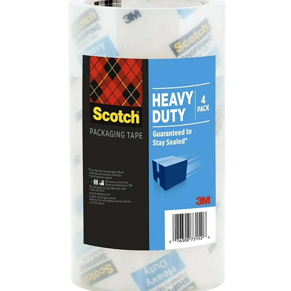 Heavy Duty Packing Tape, 1.88" x 43.7 yds., Clear, 4 Pack (3850-40LR4-4GC) | Scotch Flash Sale