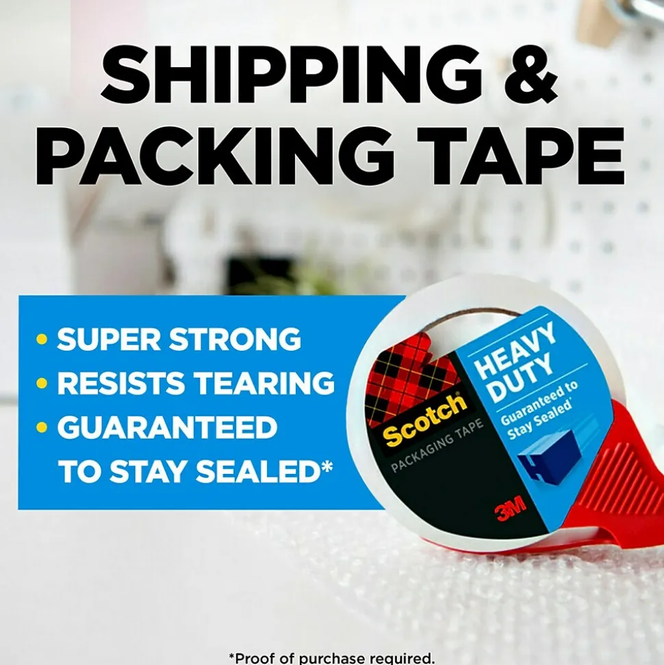 Heavy Duty Packing Tape with Dispenser, 1.88" x 38.2 yds., Clear (3850S-RD) | Scotch New