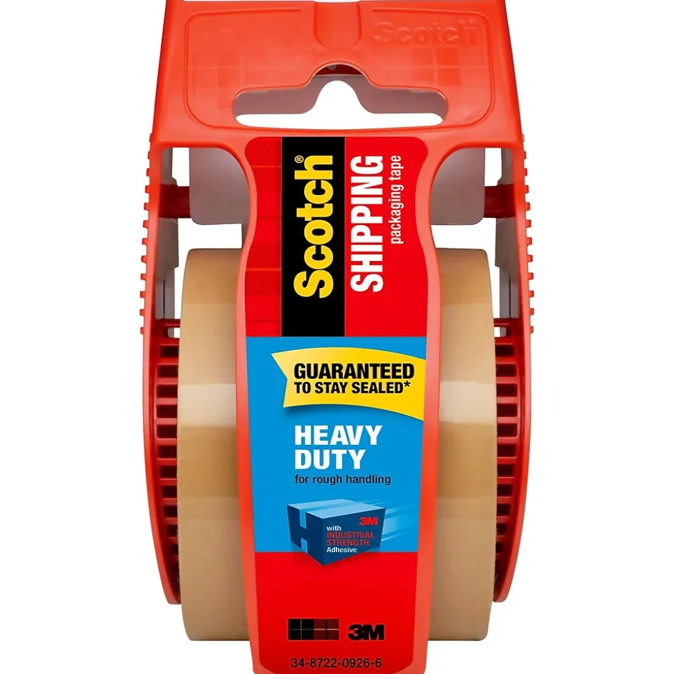 Heavy Duty Shipping Packaging Tape with Dispenser, 1.88" x 22.2 yds., Tan (143) | Scotch New