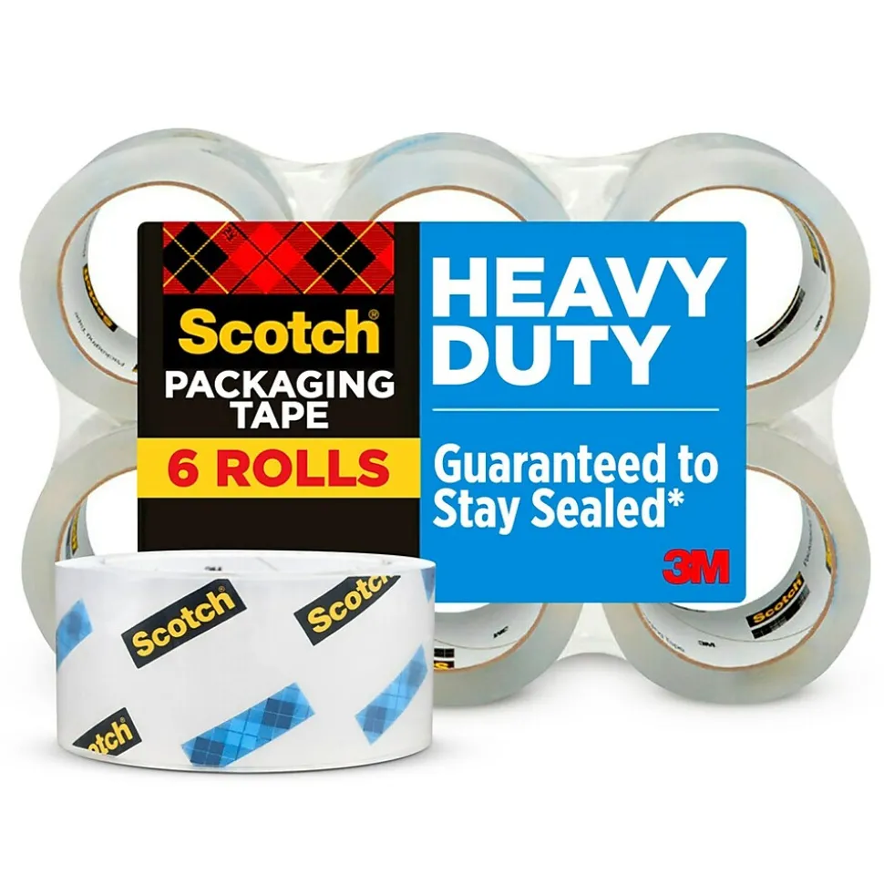 Heavy-Duty Heavy Duty Packing Tape, 1.88" x 43.7 yds., Clear, 6/Pack (3850-40-6) | Scotch Best