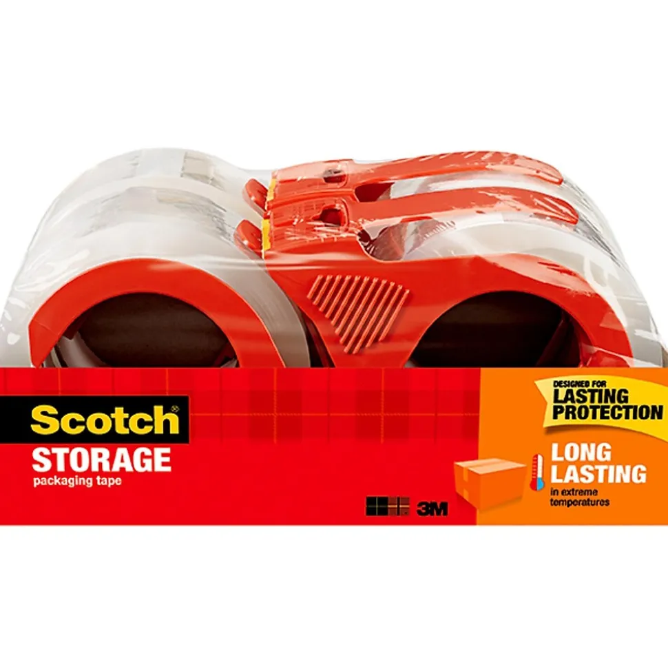 Moving & Storage Packing Tape with Dispenser, 1.88" x 38.2 yds., Clear, 4/Pack (3650S-4RD) | Scotch Fashion
