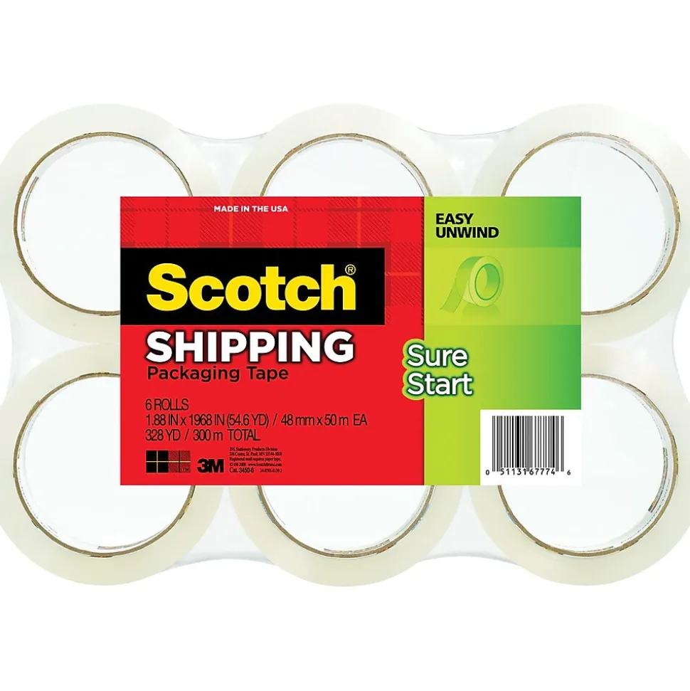 Packing Tape, 1.88" x 54.6 yds., Clear, 6/Pack (3450-40-6) | Scotch Best Sale