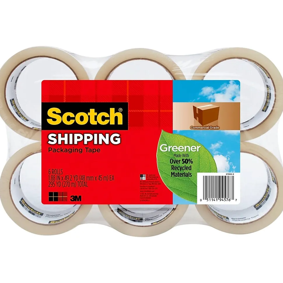 Packing Tape, 1.88" x 49.6 yds., Clear, 6/Pack (3750G6) | Scotch Store