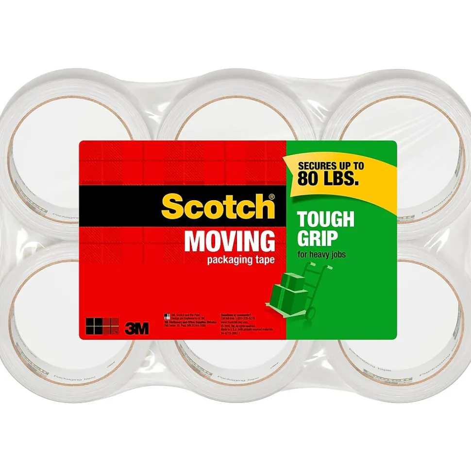 Tough Grip Packing Tape, 1.88" x 43.7 yds., Clear, 6/Pack (3500-40-6) | Scotch New