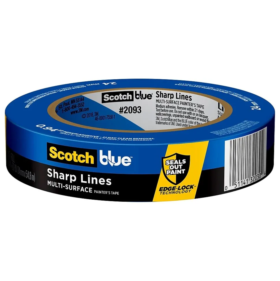 ScotchBlue Sharp Lines 0.94" x 60 yd. Medium Painter's Tape (2093-24EC) | 3M Outlet