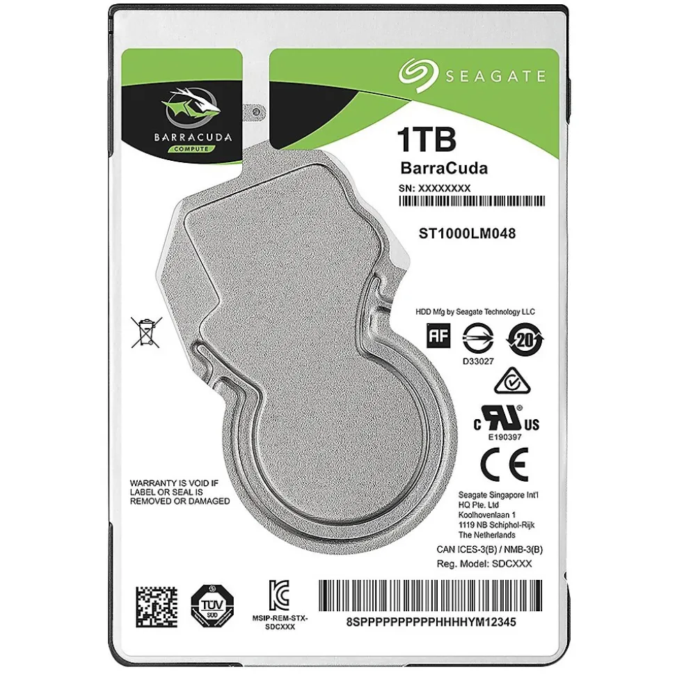 ® Barracuda SATA 6 Gbps 2.5" Internal Hard Drive, 1TB (ST1000LM048) | Seagate New