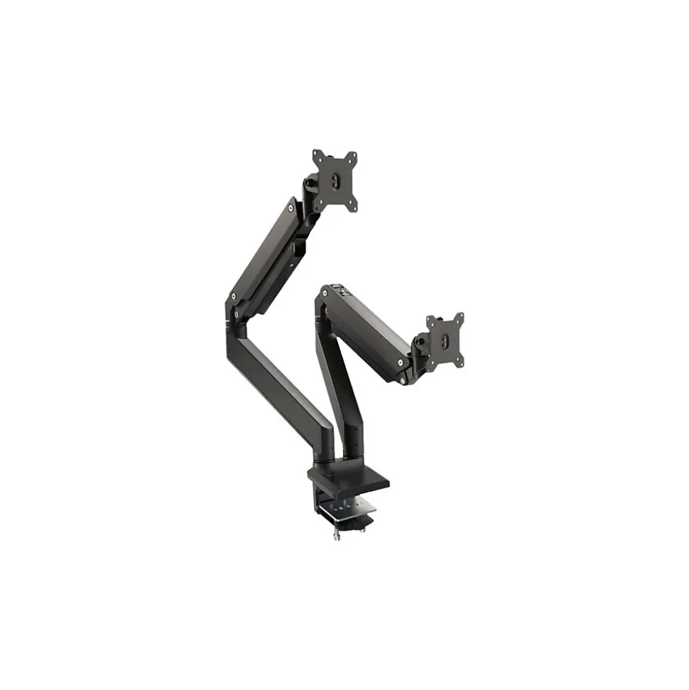 Dual Monitor Heavy-Duty Premium Aluminum Gas Spring Desk Mount - 17" to 35" Adjustable Arm, Up, Black (CE-MT3011-S1) | SIIG New