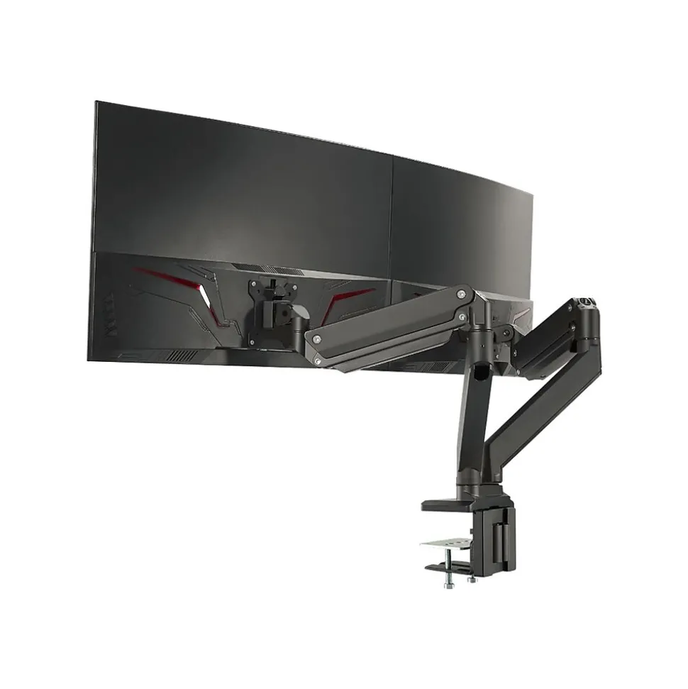 Dual Monitor Heavy-Duty Premium Aluminum Gas Spring Desk Mount - 17" to 35" Adjustable Arm, Up, Black (CE-MT3011-S1) | SIIG New