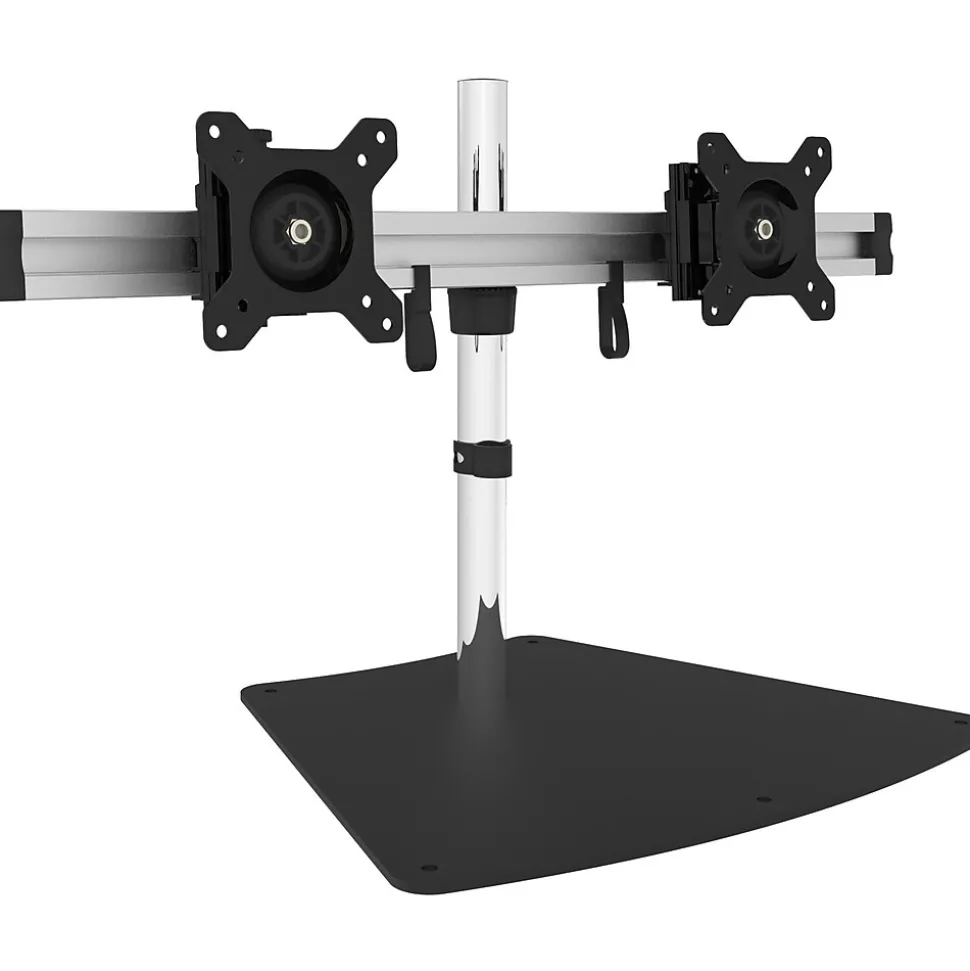 Easy-Adjust Dual Monitor Desk Stand Adjustable, Up to 27", Silver/Black (CEMT2011S1) | SIIG Outlet