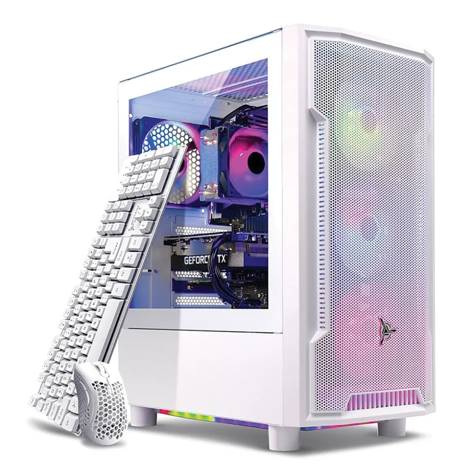 Skytech Archangel 4 Gaming Desktop, AMD Ryzen 7 5700, 16GB RAM , 1TB SSD, NVIDIA GeForce RTX 3050, White | Skytech Gaming Shop