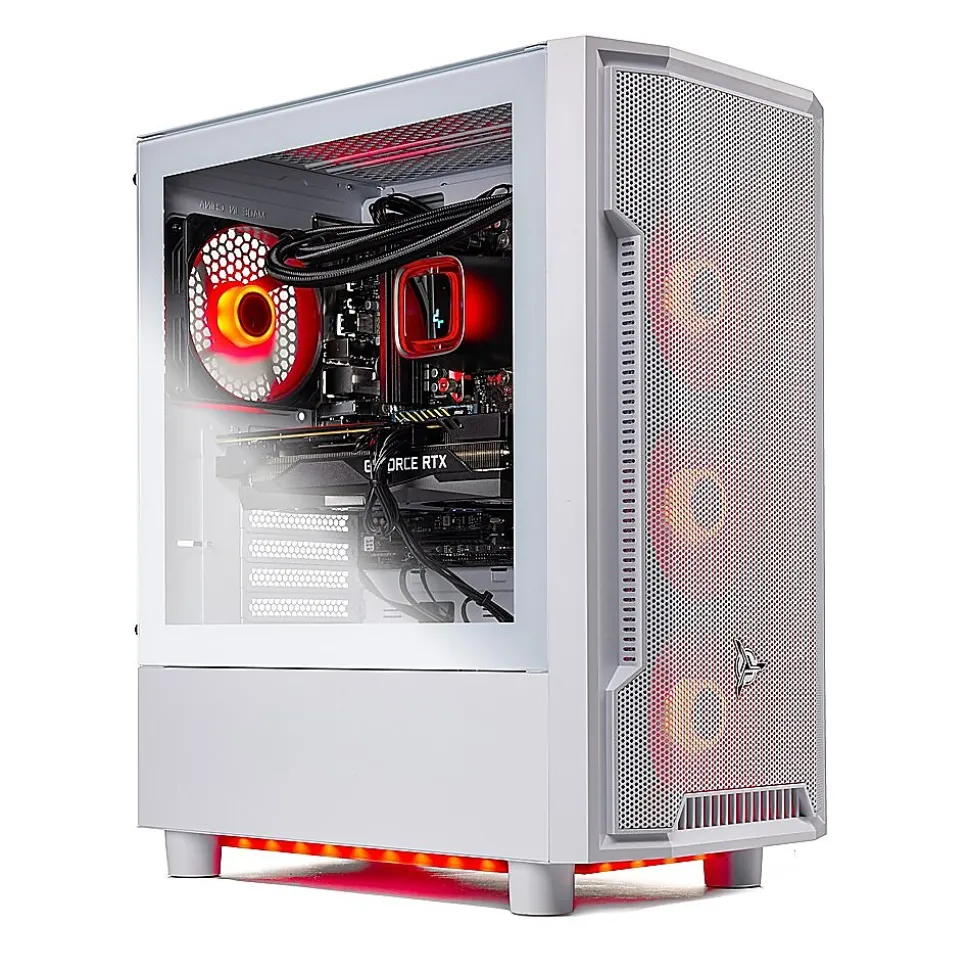 Skytech Archangel 4.5 Gaming Desktop, AMD Ryzen 5 5600X 3.7GHz, NVIDIA Geforce RTX 3050, 1TB SSD, 16GB RAM, Windows 11, White | Skytech Gaming Hot