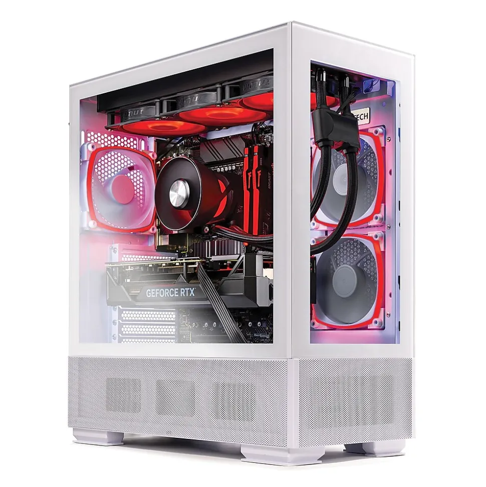 Skytech Azure 2 Gaming Desktop, AMD Ryzen 7-5700, 16GB RAM, 1TB SSD, NVIDIA RTX3050 Graphics, White | Skytech Gaming New