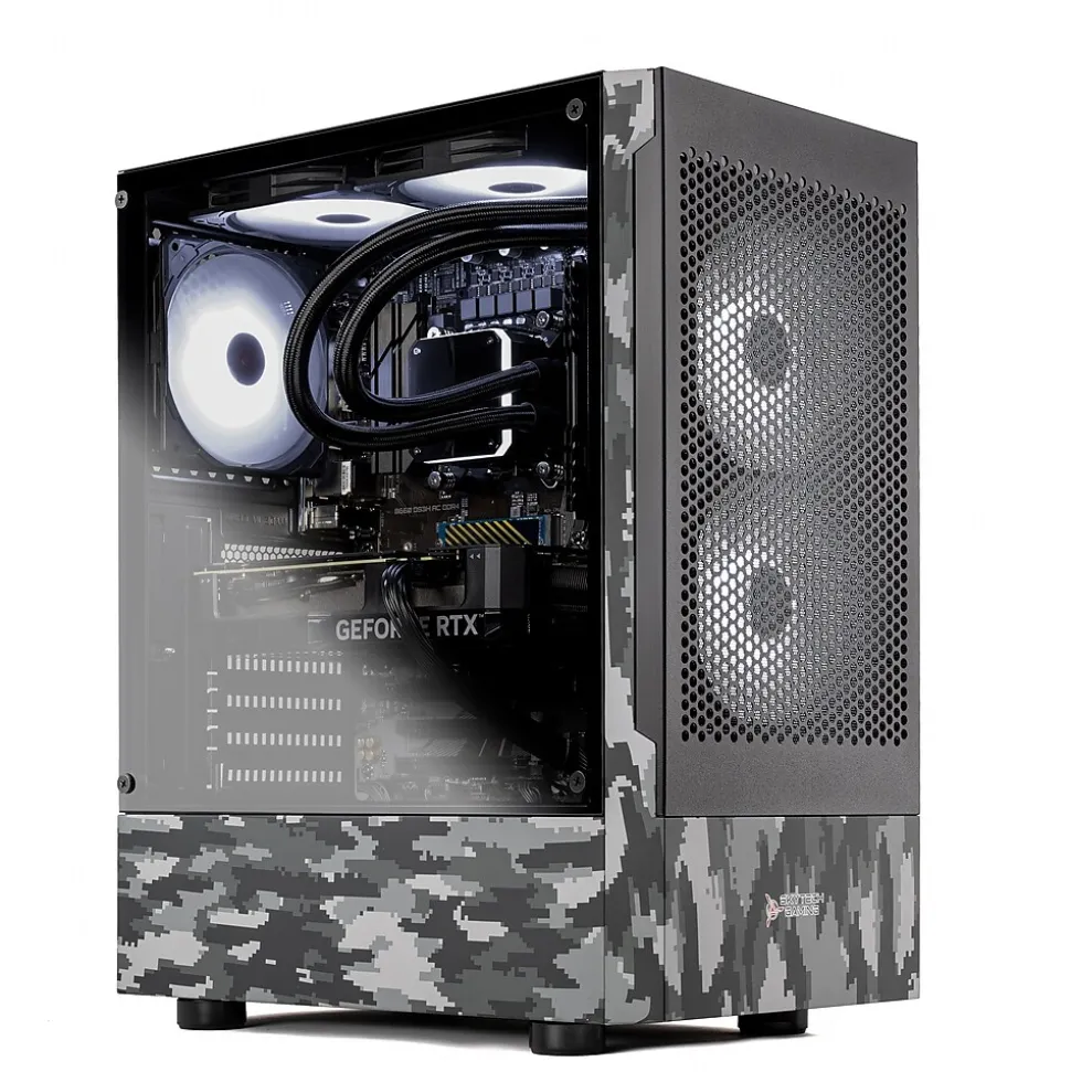 Skytech Ghost Gaming Desktop, Intel Core i5-13400F, 16GB RAM, 1TB SSD, Intel Arc A580 Graphics, Windows 11, White Camo | Skytech Gaming Store