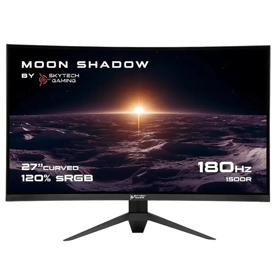 Skytech Moon Shadow 27" Curved 2K 180 Hz Gaming Monitor, Black (MT-MOONSHADOW-0001-B-SK) | Skytech Gaming New