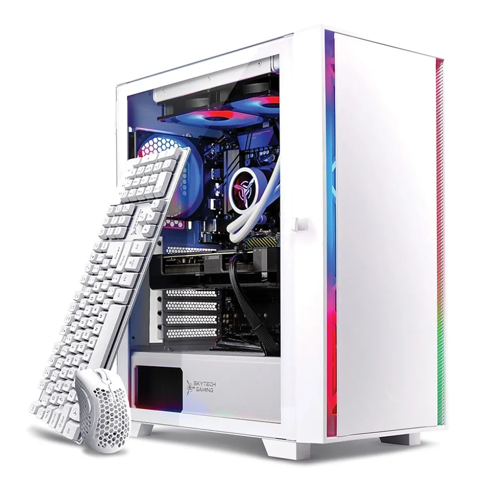 Skytech Shiva 2.5 Gaming Desktop, Intel i7-12700F, 32GB RAM, 1TB NVMe SSD, NVIDIA GeForce RTX 4060, White | Skytech Gaming Cheap