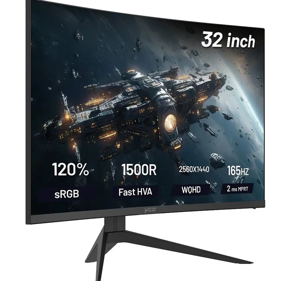 Skytech Stardust 32" Curved 2K 165 Hz LED Gaming Monitor, Black (MTSTARDUST0002B) | Skytech Gaming Cheap