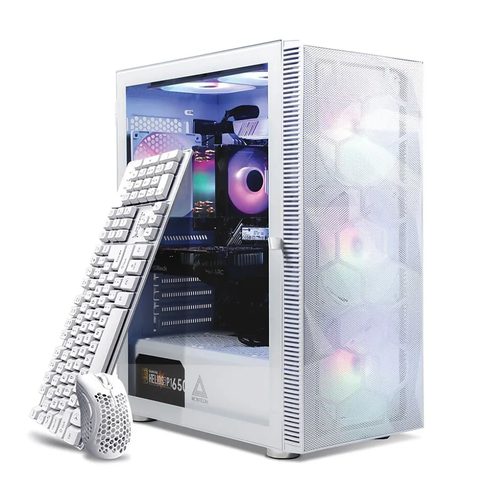 Skytech Storm Gaming Desktop, AMD Ryzen 5 5600G , 16GB RAM, 1TB SSD, Intel Arc A380 Graphics, White | Skytech Gaming Cheap