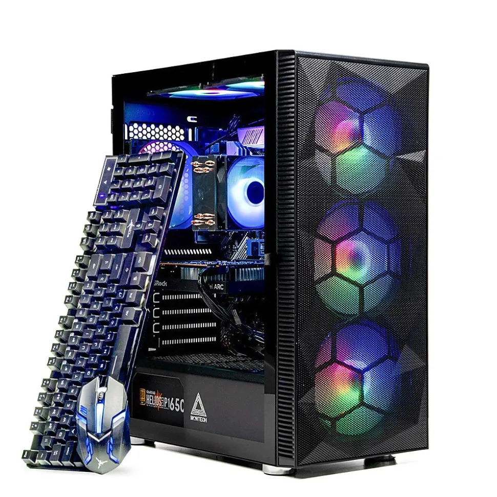 Skytech Storm Gaming Desktop, AMD Ryzen 5 5600G, 16GB RAM, 1TB SSD, Intel Arc A380 Graphics, Black | Skytech Gaming Store
