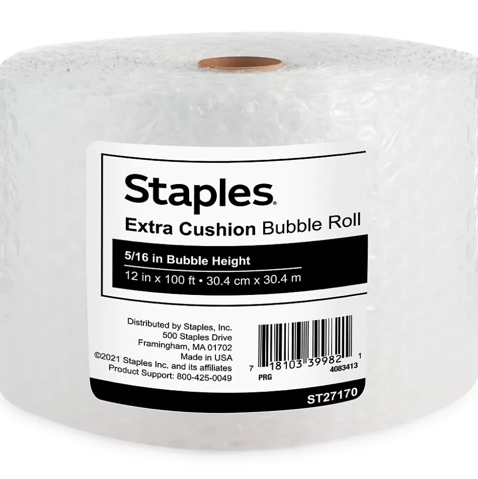 ® 5/16" Bubble Roll, UPSable, 12" x 100' (4072833) | Staples New