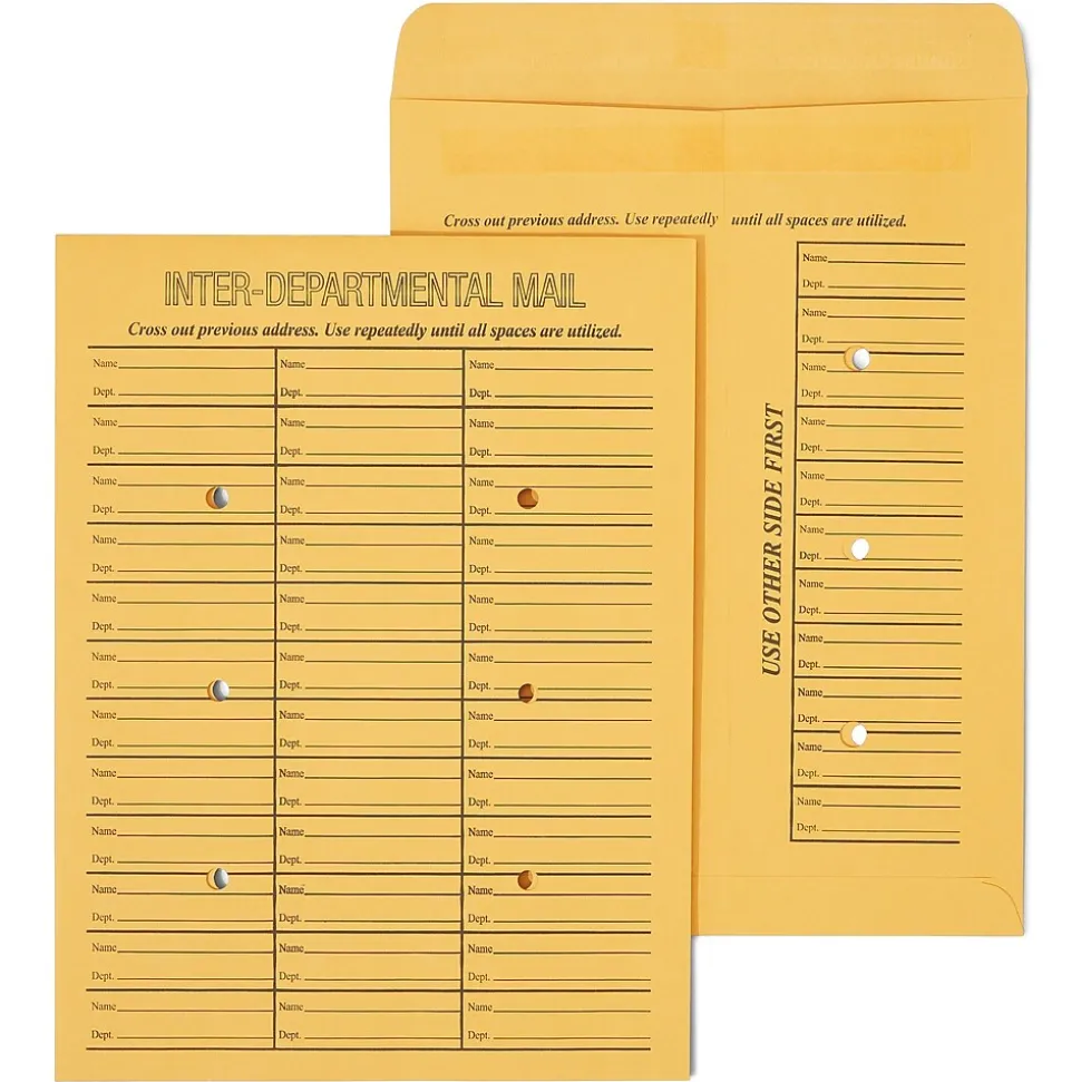 Adhesive Inter-Departmental Kraft Envelope, 10" x 13", Brown, 100/Box (SPL391542) | Staples Best Sale