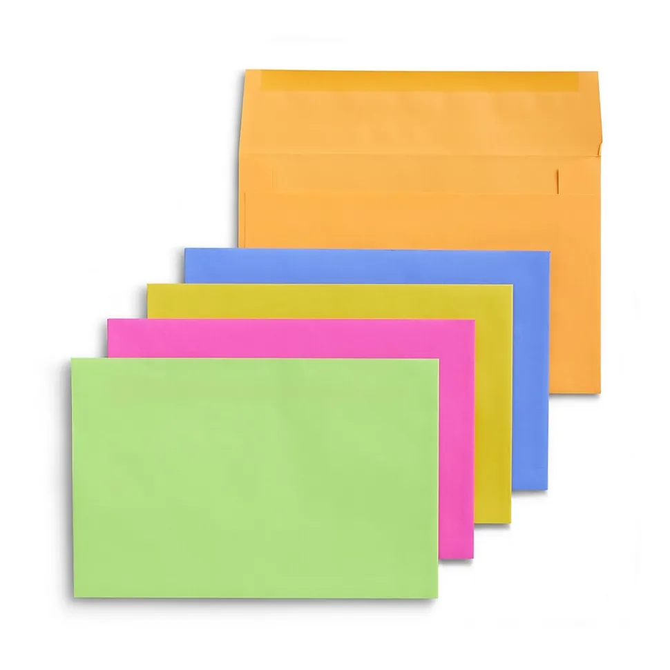 Booklet Envelopes, 8 3/4" x 5 3/4", Assorted Colors, 50/Box (ST20558-CC) | Staples Shop