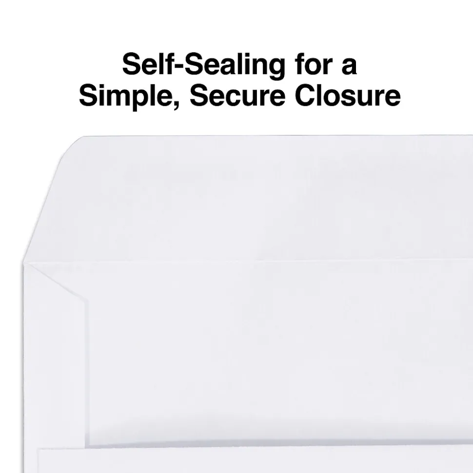 Brand Self Seal #10 Business Envelopes, 4 1/8" x 9 1/2", White, 500/Box (570240/99294) | Staples Sale