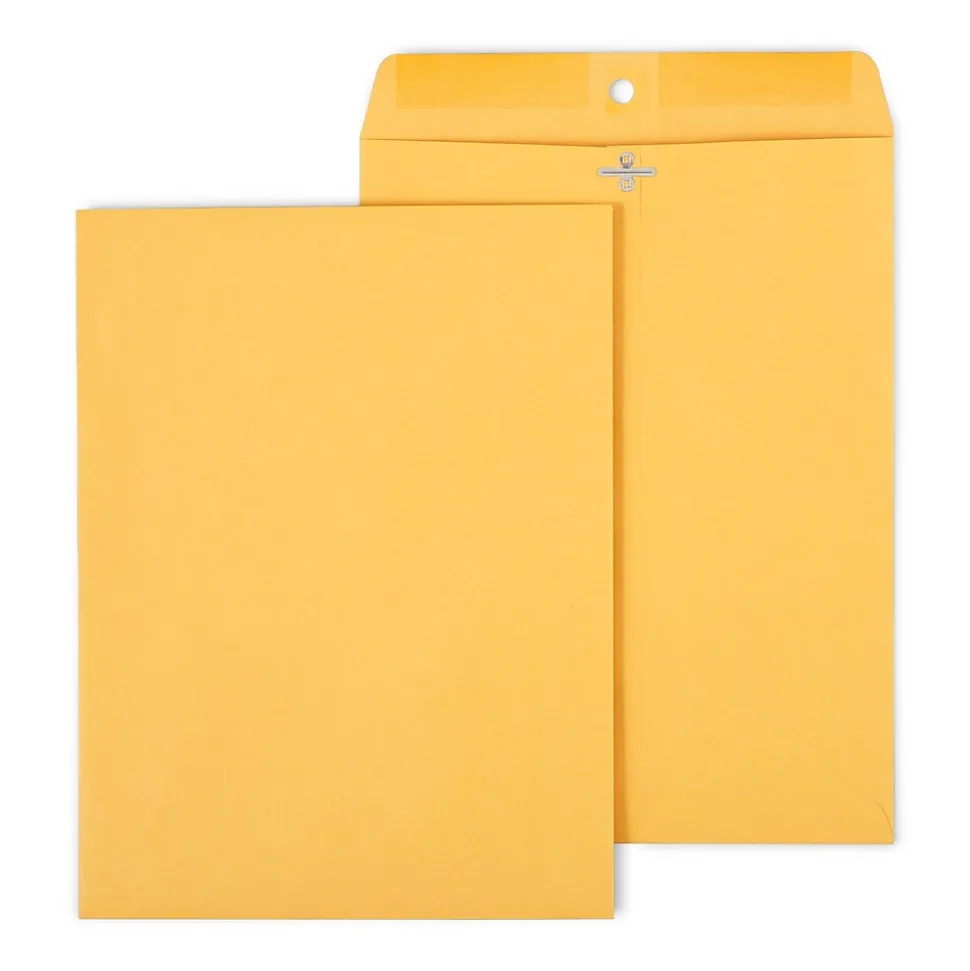 Clasp & Moistenable Glue #12.5 Kraft Catalog Envelopes, 9.5" x 12.5", Brown, 100/Box (535013/17076) | Staples Store