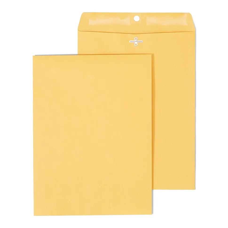 Clasp & Moistenable Glue #10 Kraft Catalog Envelopes, 9"L x 12"H, Brown, 12/Pack (19004/594412) | Staples Hot