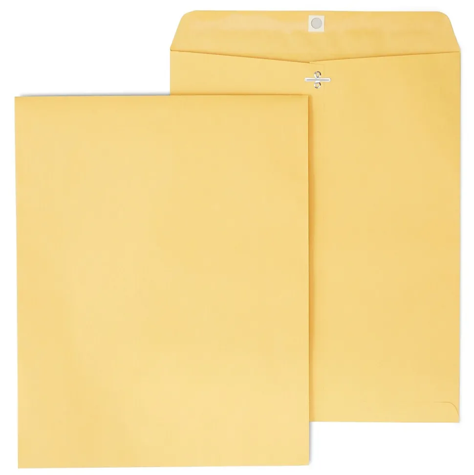 Clasp & Moistenable Glue Kraft Catalog Envelope, 11 1/2" x 14 1/2", Brown, 100/Box (ST17748-CC) | Staples Cheap