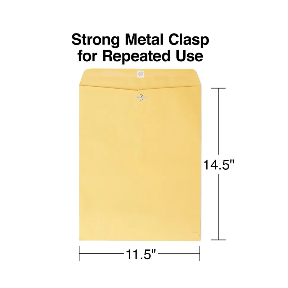 Clasp & Moistenable Glue Kraft Catalog Envelope, 11 1/2" x 14 1/2", Brown, 100/Box (ST17748-CC) | Staples Cheap